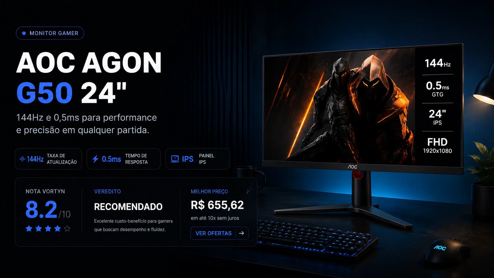 AOC AGON G50 R$643: O VA 144Hz com Preto Real que IPS de Entrada Não Consegue Fazer