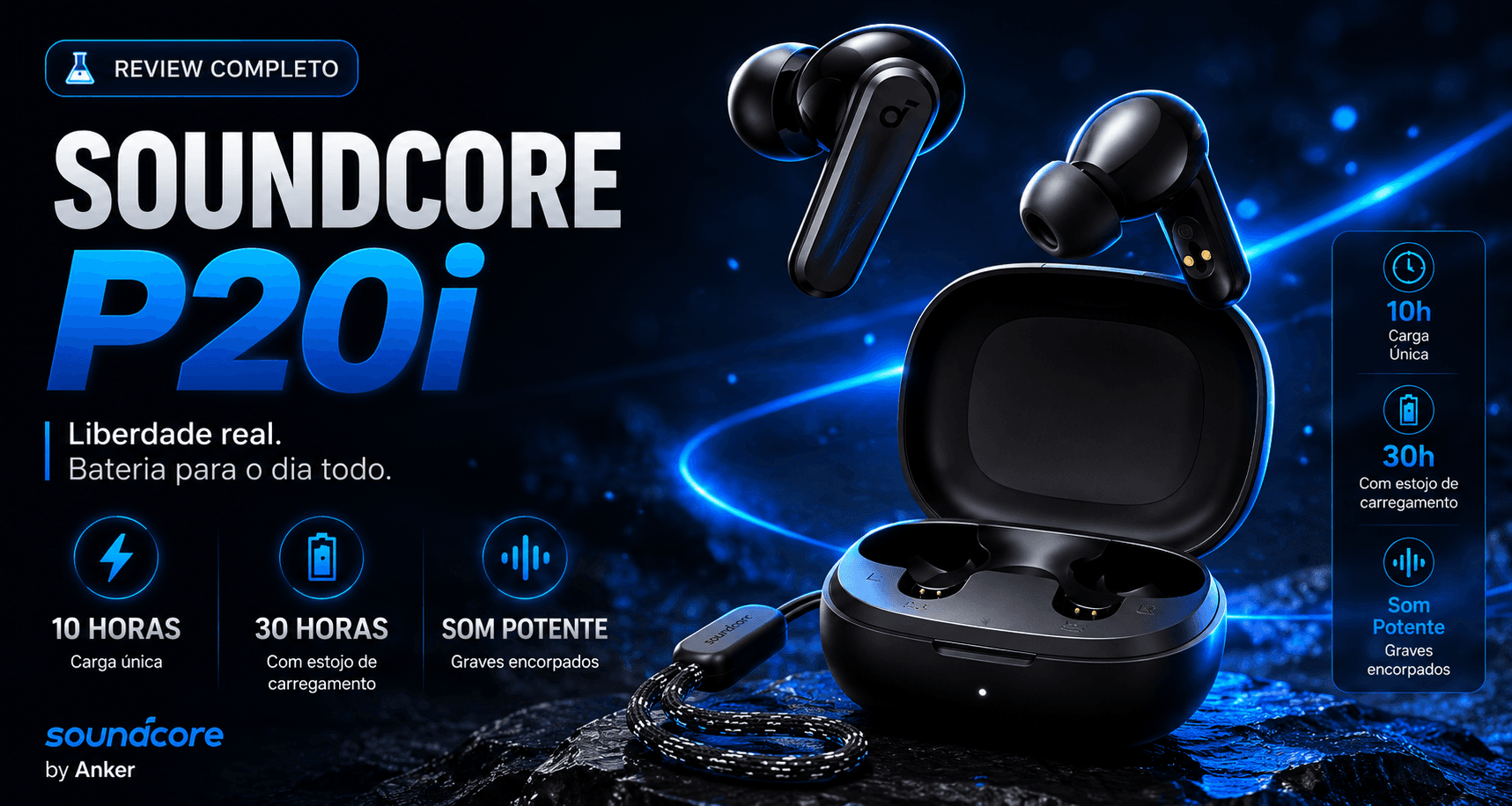 Soundcore P20i R$165: O App que Fones Duplo do Preço Não Têm — Com 10h de Bateria Reais