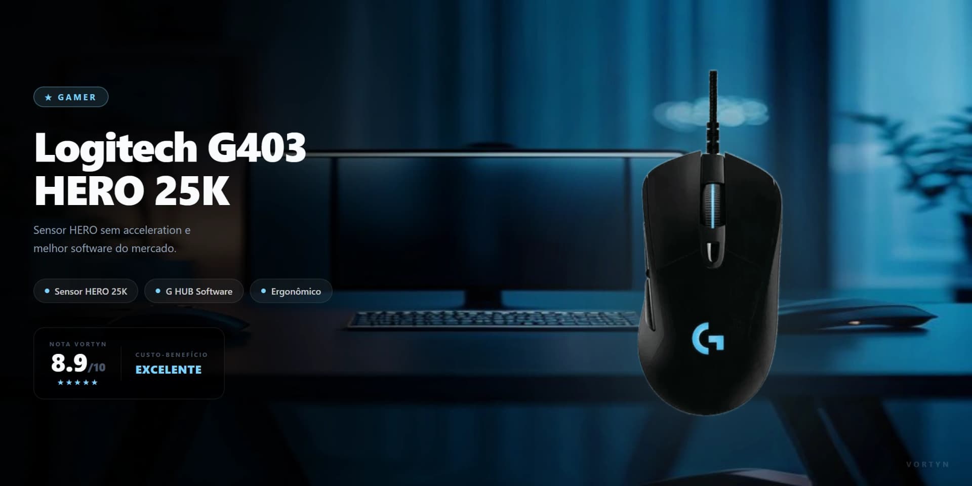 Logitech G403 R$214: O Sensor HERO 25K que o G502 Tem — pelo Dobro do Preço