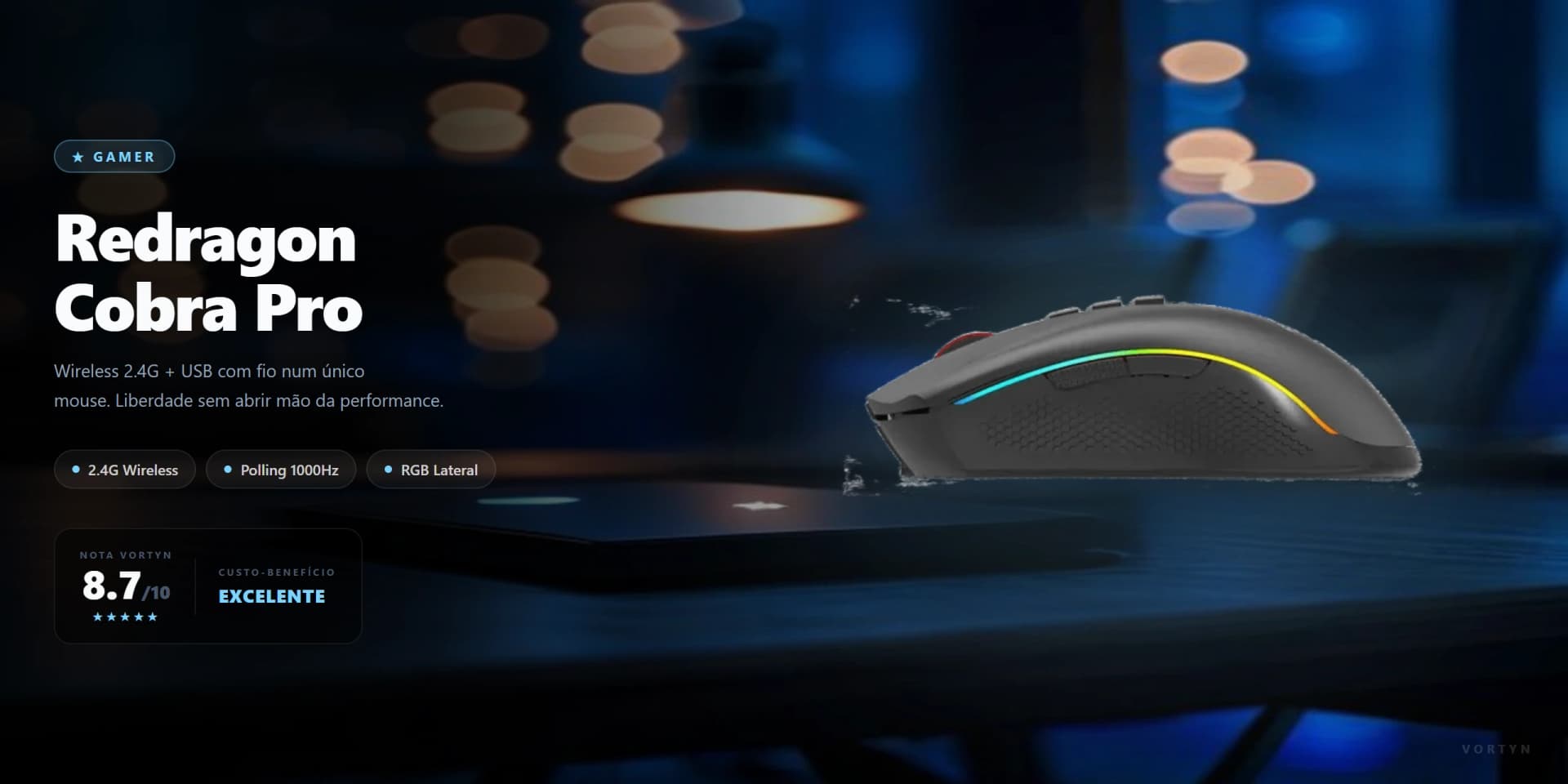 Redragon Cobra Pro R$199: O Wireless que Nunca Para — Mesmo com a Bateria no Zero