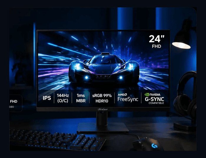 LG UltraGear 144Hz R$599: Stand com Altura Ajustável de Fábrica