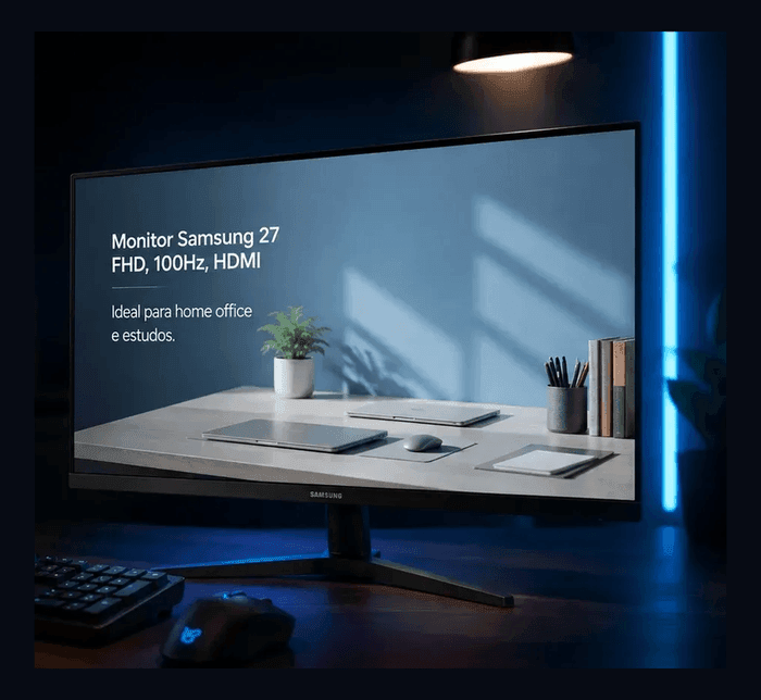 Samsung S3 27" R$678: 100Hz Para Trabalho e Gaming Casual