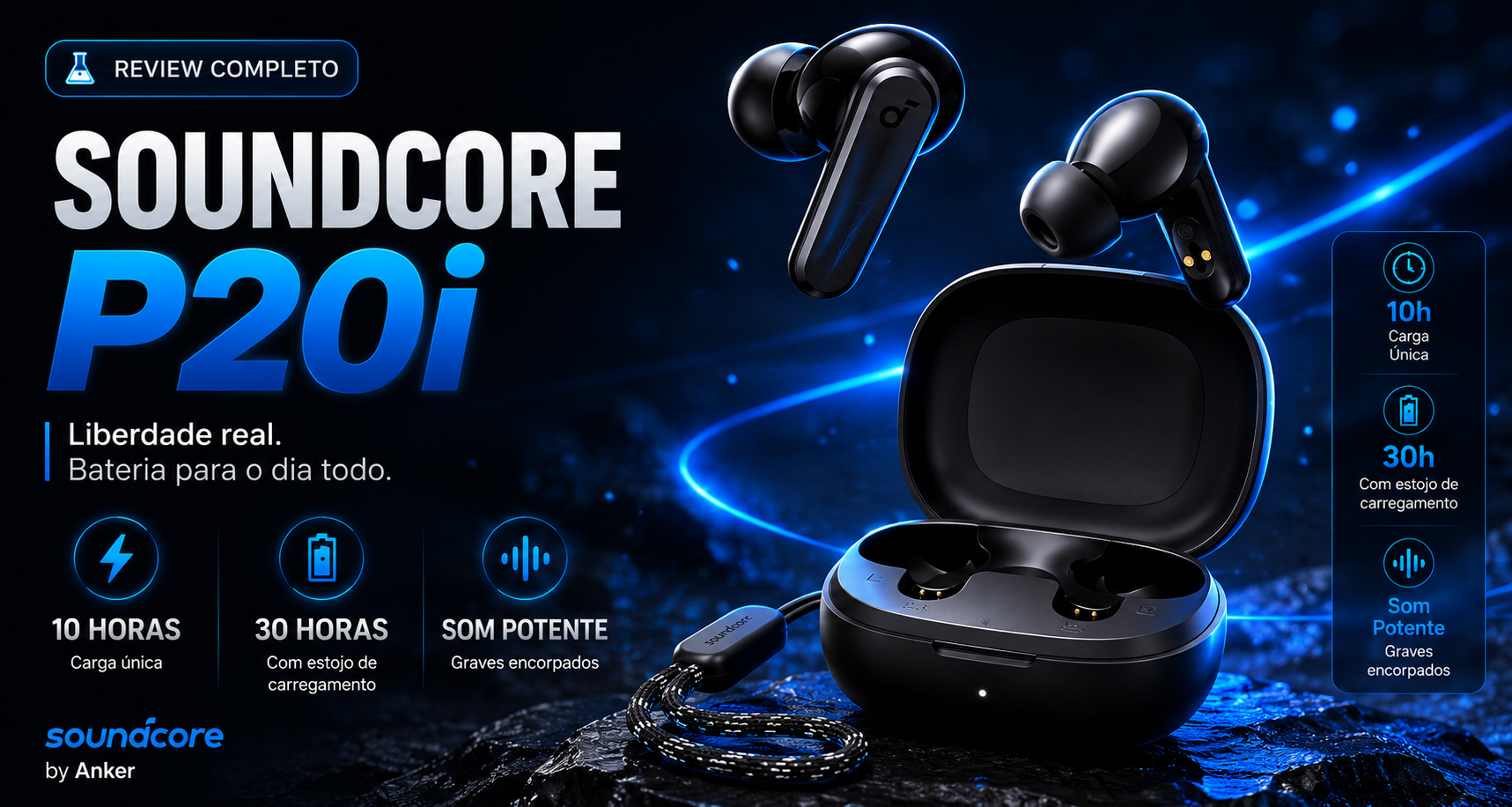 Soundcore P20i R$165: O App que Fones Duplo do Preço Não Têm — Com 10h de Bateria Reais