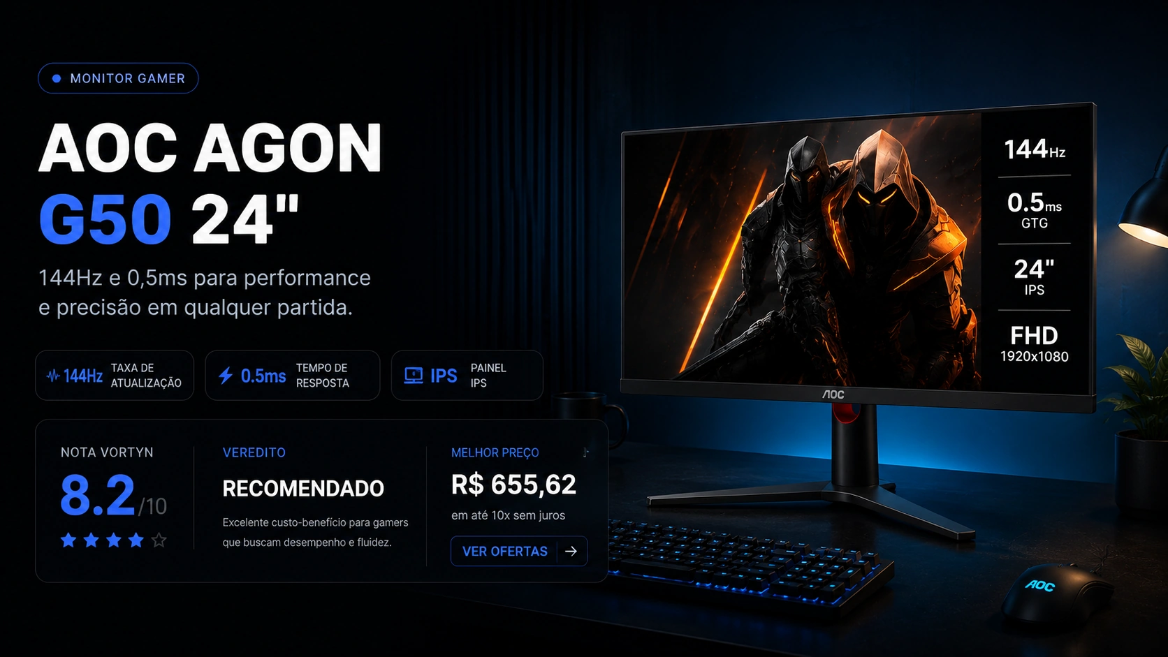 AOC AGON G50 R$643: O VA 144Hz com Preto Real que IPS de Entrada Não Consegue Fazer