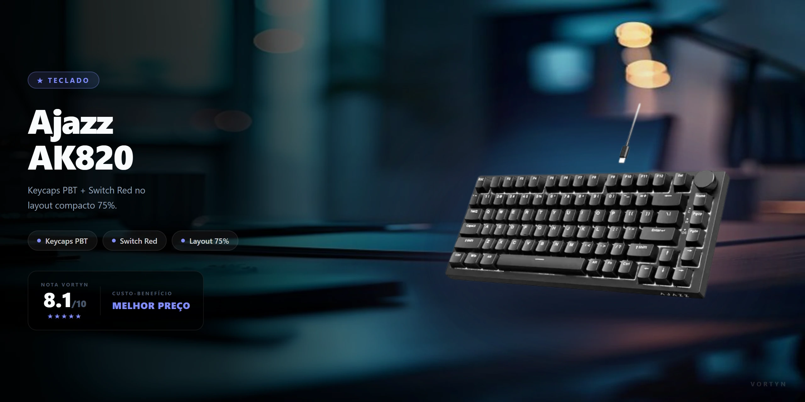 Ajazz AK820 R$263: As Keycaps PBT que Outros Mecânicos Cobram R$150 a Mais Para Incluir