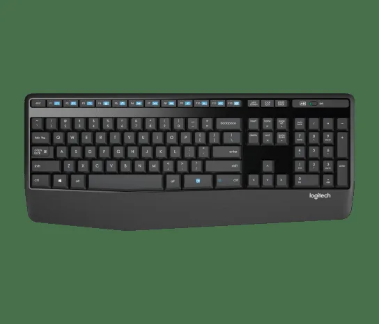 Teclado do combo Logitech MK345 visto de frente