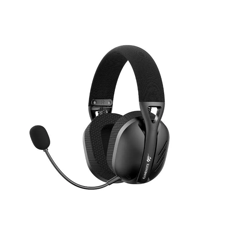 Headset Havit FUXI H3 em ângulo 3/4, com o microfone flexível visível