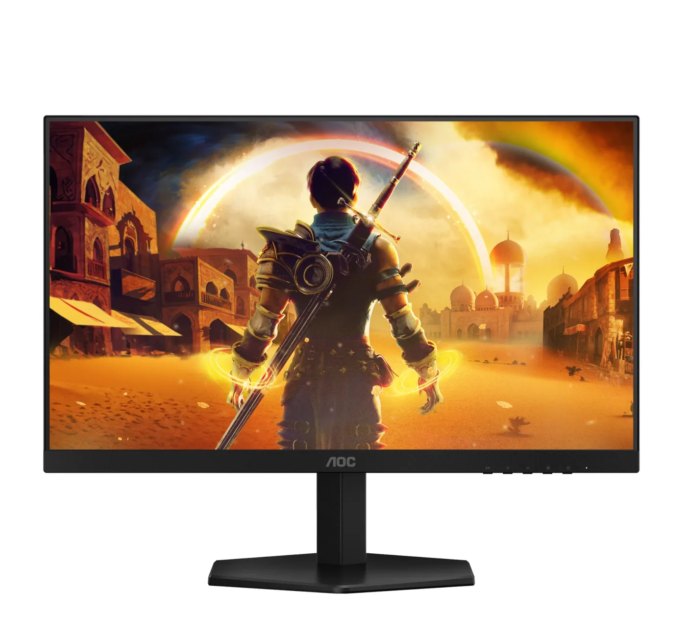 Monitor AOC AGON G42 visto de frente, tela ligada