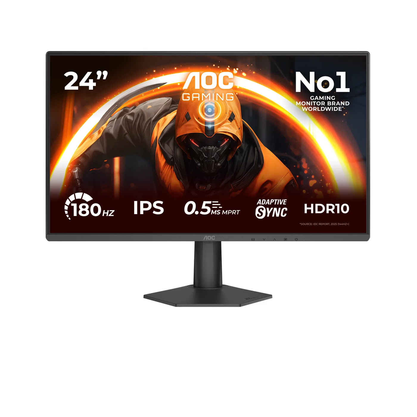 Monitor AOC AGON G50 visto de frente, tela ligada