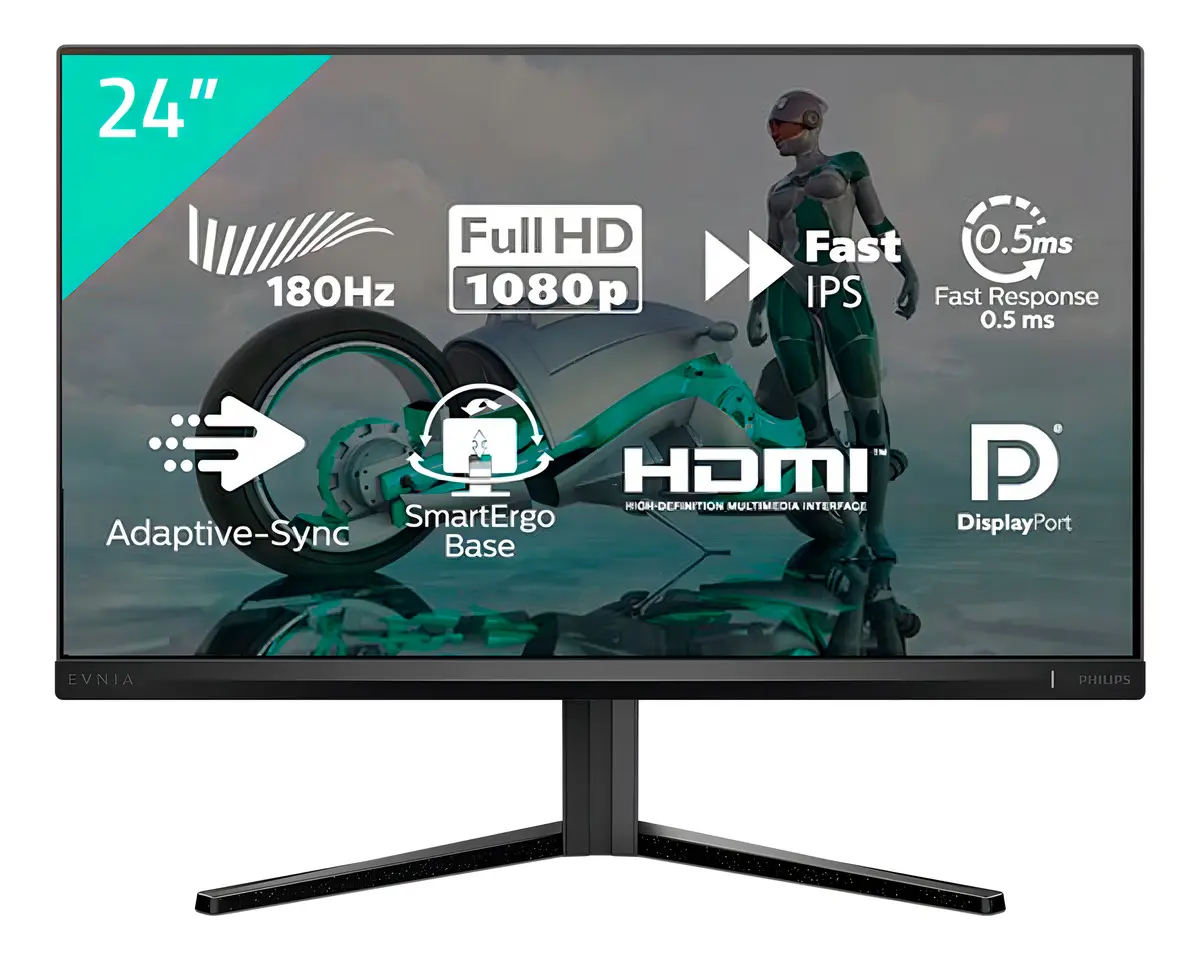 Philips Evnia 180Hz R$775: IPS 0.5ms que Elimina o Ghosting