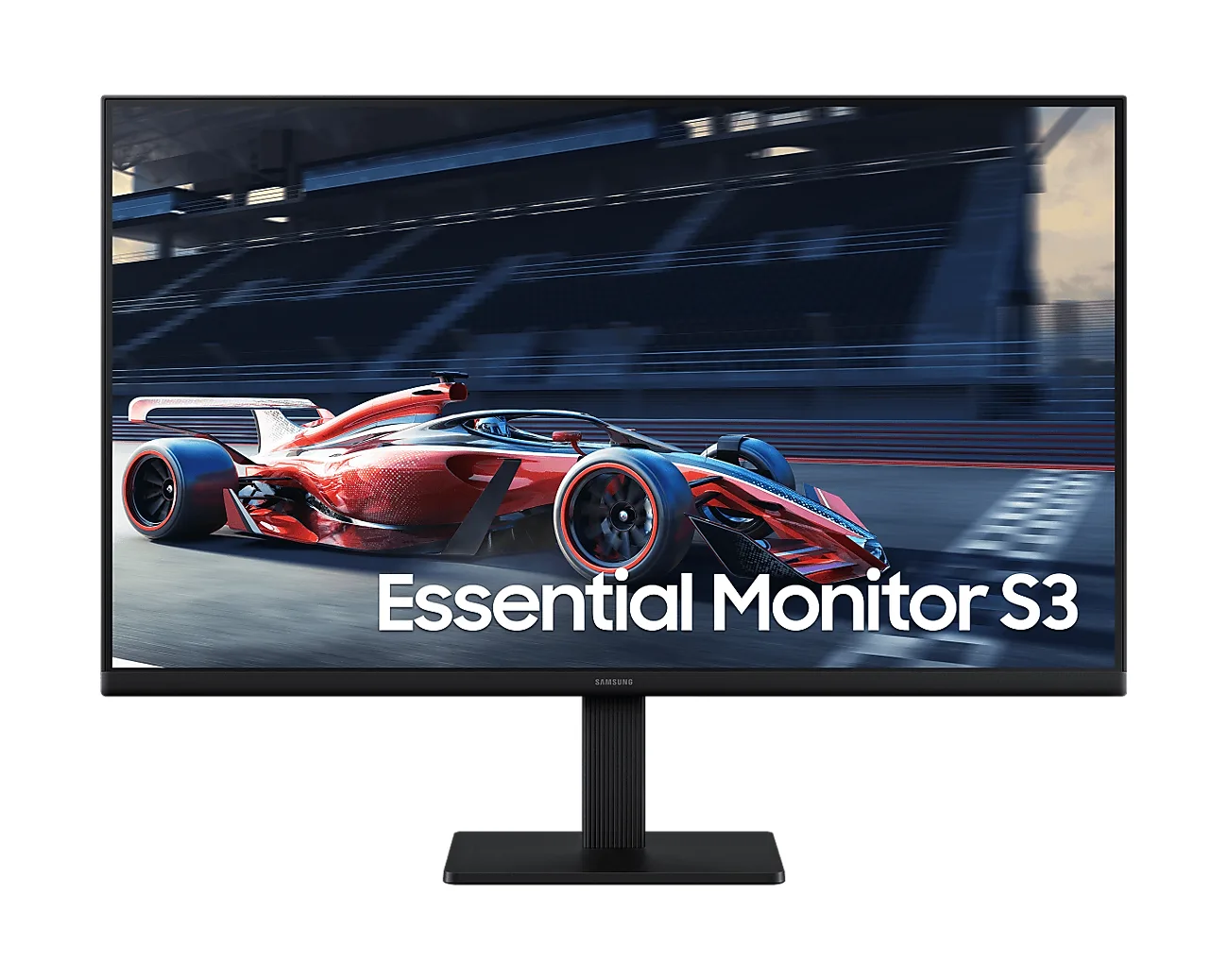 Monitor Samsung Essential S3 LS27D300GALMZD em ângulo 3/4