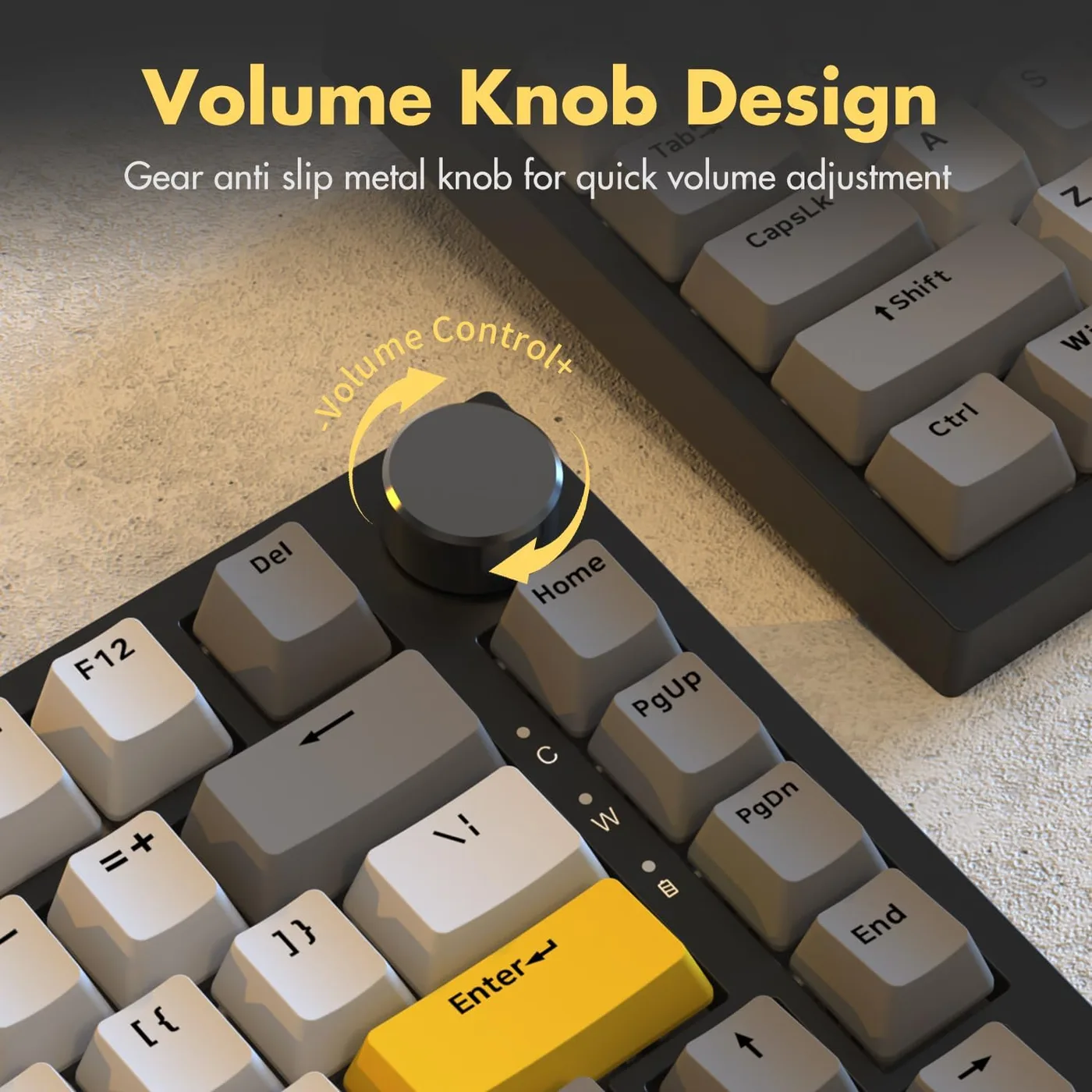 Close-up do knob de volume do Ajazz AK820